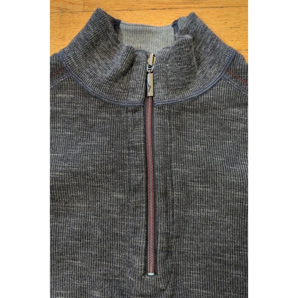 Mens TOMMY BAHAMA Reversible Flipsider Half Zip Pullover Gray/Heather Sz M EUC - Picture 4 of 8
